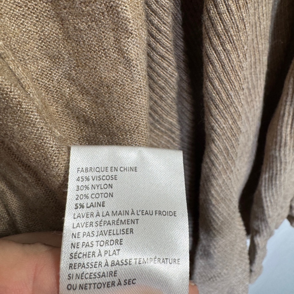 Backdrop Cardigan Womens Size S/M Beige Lighweight Open Shawl Neck Coastal - Picture 4 of 8